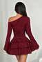 One-Shoulder Draped Flounce Mini Dress Jt9270 - 4
