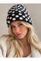 Polka Dot Beanie Soft Beanie - Soft Winter Fuzzy - 2