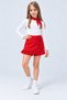 DFN Girls' Red Skort with Bow Detail and Ruffle Detail