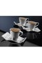 Turkish Coffee Cup Set Luxury for 6 People Metal Silver – Selçuklu Model