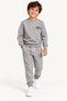 Children's Gray Cycling Embroidered White Piping Detailed 3 Thread Tracksuit Set - 2