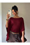 Boat Neck Bat Sleeve Waist Gathered Blouse Jt9748 - 5