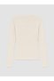 Nevavm with Difference, Lcw Vision Ecru Ribbed Plain Super Skinny & Extra Narrow Long Sleeve Women's Bodysuit - 3