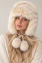 Plush Lace-Up Pompom Snow Hat Faux Fur - Soft Winter Beanie