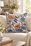 Floral Digital Printed Sapphire Flower Pattern Square Throw Pillow Cover 43 X 43 cm Double Sided Throw Pillow Cover 1 Pc - 4