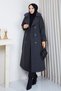 Women's Double-Breasted Collar Epaulet Lined Cashmere Coat