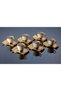 Turkish Coffee Cup Set Luxury for 6 People Metal Gold – Selçuklu Model - 4