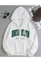 Unisex White Loose Fit Hooded Sweatshirt with Inner Pockets, Warm Hoodie