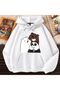 Unisex White Relaxed Fit Hooded Kangaroo Pocket Thick Sweatshirt