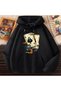 Unisex Black Hooded Oversize Sweatshirt Comfortable Fit Cotton with Fleece Inside