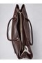 Women's Bitter Brown XL Three-Compartment Business School Shoulder Tote Bag - 4