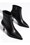 Women's Skin-Looking Thin Heeled Pointed Toe Non-Slip Zippered Stylish and Elegant Ankle Boots - 5