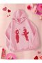 Unisex Pink Streetwear Oversize Hooded Casual Cotton Sweatshirt with Pockets