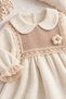Baby Girl Dress - Floral Detailed Lace Collar Muslin Dress 6 9 12 18 Months - 4
