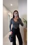 V-Neck Cashmere Knitwear Bodysuit