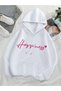 Unisex White Loose Fit Hooded Sweatshirt with Inner Pockets, Warm Hoodie