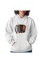 Unisex White Streetwear Oversize Hooded Casual Cotton Sweatshirt with Pockets