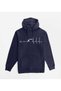 Unisex Navy Blue Kangaroo Pocket Thick Fabric Oversize Hooded Sweatshirt Hoodie