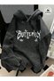 Unisex Anthracite Washed Fabric Casual Fit Hooded Sweatshirt with Kangaroo Pocket
