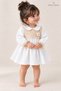 Baby Girl Dress - Floral Detailed Lace Collar Muslin Dress 6 9 12 18 Months - 2