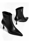 Women's Skin-Looking Thin Heeled Pointed Toe Non-Slip Zippered Stylish and Elegant Ankle Boots - 4