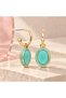 Oval Amazonite Gold Earrings