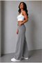 High Waist Gray Wide Leg Palazzo Jeans - 2