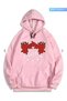 Unisex Pink Relaxed Fit Hooded Kangaroo Pocket Thick Sweatshirt