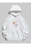 Unisex White Hooded Oversize Sweatshirt Comfortable Fit Cotton with Fleece Inside