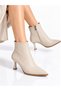 Women's Skin-Looking Thin Heeled Pointed Toe Non-Slip Zippered Stylish and Elegant Ankle Boots - 3