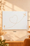 White Metal Magnet Board with Airplane and Heart Pattern – 70 × 50 cm