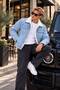 Men's Fur-Lined Denim Jacket with Plush Wool Collar, Winter Denim Coat, Comfortable Fit - 4