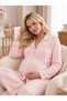 Likapashop Interlock Buttoned Embroidered Maternity Long Sleeve Pajama Set - 2