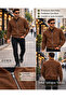 Men's Brown Suede Coat Regular Fit Zipper Closure - 4