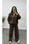 Women's High Neck Zippered Knitwear Set - 4