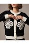 Women's Floral Motif Embossed Embroidery Detailed Buttoned Knitwear Cardigan - 2