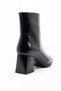 Women's Black Patent Leather Zippered Winter Heeled Boots Erzal - 7