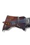 Women's Brown Cowhide Genuine Leather Belt - Studded Asymmetrical Design Casual Belt - Standard Size - 4