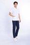 (E-Flex) Men's Top White Bottom Navy Blue Lycra Non-Ironing Nurse Doctor Uniform Surgical Suit Scrubs Uniform