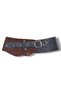 Women's Double Tone Bitter Coffee Buckle Nubuck Belt - Seraphine Asymmetrical Casual Belt - Standard Size