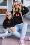 Mother-Daughter Combination Printed Hooded Sweatshirt 3-Yarn Rastered Winter Hoodie (2 Pieces Must Be Purchased for Combination)