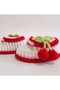 Jr Bunnies Cherry Detailed Hand Knitted Baby Booties Red White 6-12 Months