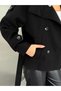 Women's Stand Collar Belted Double Button Short Cashmere Coat - 5