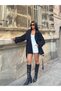 Women's Cape-Collared Short Double-Breasted Belted Oversize Trench Coat - 3