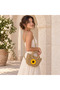 Sunflower Woven Half-Moon Bag - Beige - 4