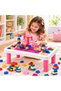 Kids Building Blocks Activity Table with 60+ Colourful Construction Bricks, DIY Creative Building Playset, Educational Learning Toy for Boys and Girls, Imaginative Construction Ages 3+ - 3
