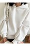 Women's Floral Patterned Oversize Hoodie with God Is Good Written Dtf Back Print Sweatshirt - 2