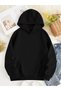 Women's Whale Shark Patterned Oversize Hoodie with Heart Detail and Dtf Back Print Sweatshirt - 4