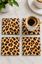 Glass Coaster |   Leopard Themed |   4-Piece Set |   10cm X 10cm - 2