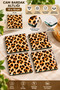 Glass Coaster |   Leopard Themed |   4-Piece Set |   10cm X 10cm - 4